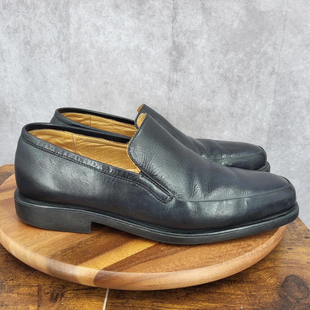 Sandro Moscoloni Loafers Mens 13 D Black Leather Slip On Dress Shoes Brazil Made